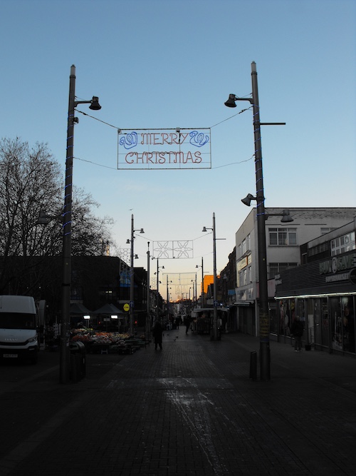 a view of outdoor markets during sunrise