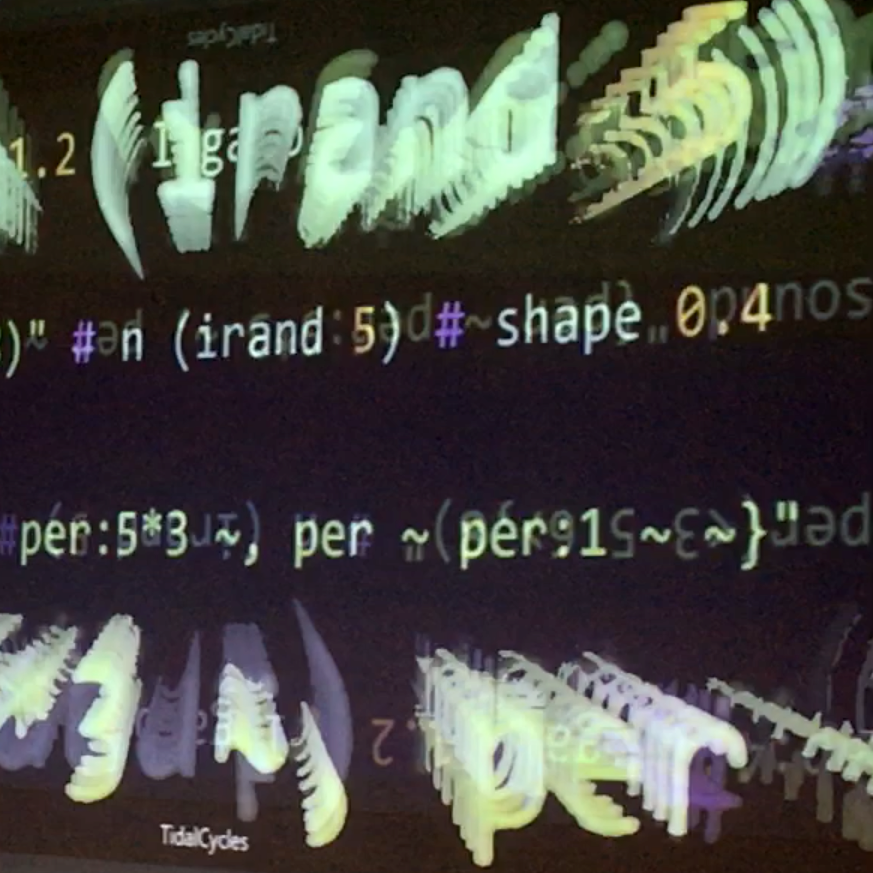 live code processed through visual effects